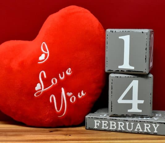 Valentinstag 14 Februar Liebe Grußkarte Datum