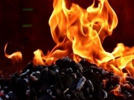 Feuer Flammen Kohle Brennen Heiß Stimmung