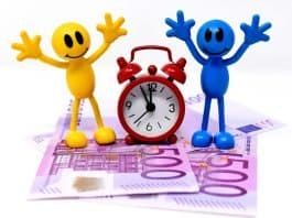 Zeit Ist Geld Geldscheine Figuren Lustig Uhr