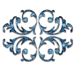 Dekor Ornament Schmuck Blume Blau Silber
