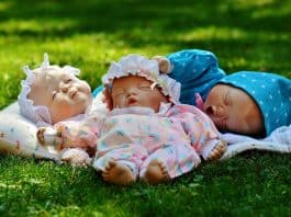 Babies Drei Schlafen Augen Zu Friedlich Niedlich