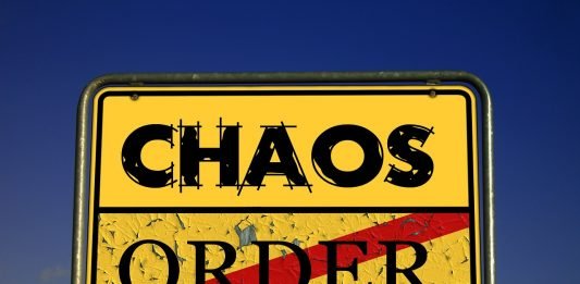 Chaos Ordnung Chaostheorie Verkehrsschild