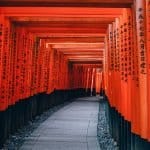 Architektur Japan Kyoto Pfad Shinto Tempel Rot