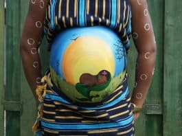 Bauch-Malerei Baby Schwanger Bellypaint Afrika
