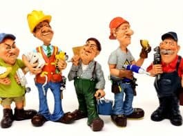 Handwerker Baustelle Arbeiter Truppe Figuren