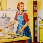 Retro Housewife Family Cooking Kitchen Wife Woman