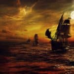 schiff strom meer nacht fantasie rot piraten
