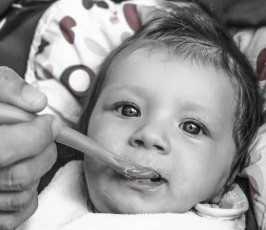 Brei Baby Fütterung Kinder Kleinkind Niedlich