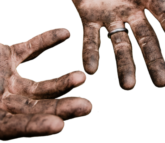 Hände Schmutzig Arbeit Dreck Schmutz Freigestellt