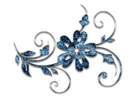 Dekor Ornament Schmuck Blume Blau Silber