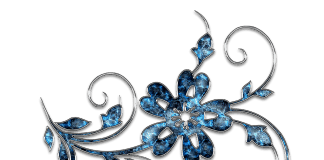 Dekor Ornament Schmuck Blume Blau Silber