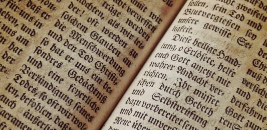 Bibel Buchseite Schrift Textur Hintergrund Buch