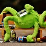 kermit frosch trinken alkohol betrunken bank