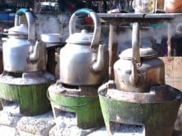 myanmar wasserkocher öfen metall alter teekanne