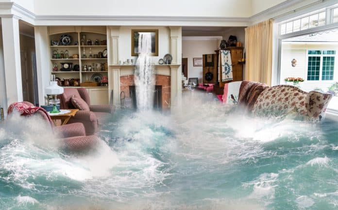 überschwemmungen surreal wohnzimmer design fantasie
