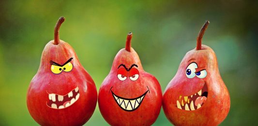 Birnen Gesichter Grimassen Humor Zähne Augen