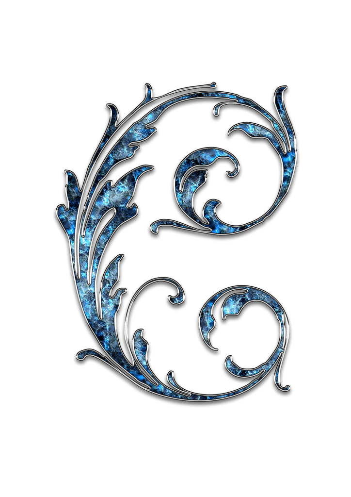 Letter Letter C C Initials Schreiben Schriftart