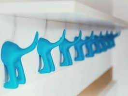 Kindertagespflege Kleiderbügel Haken Kindergarten Blau Hunde Lustig