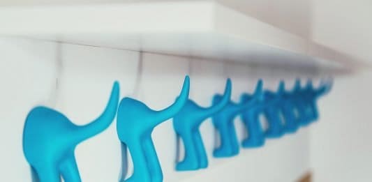 Kleiderbügel Haken Kindergarten Blau Hunde Lustig