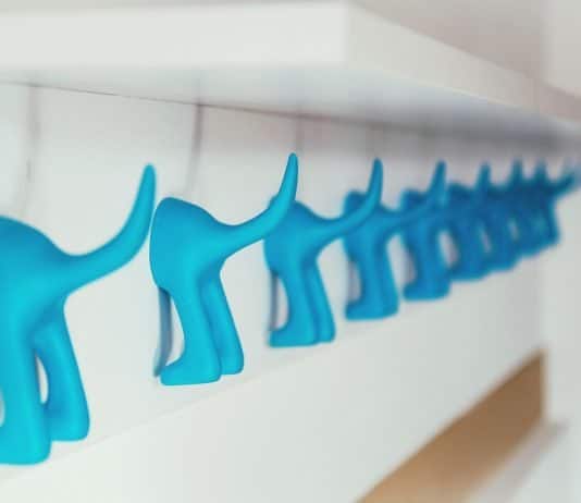 Kindertagespflege Kleiderbügel Haken Kindergarten Blau Hunde Lustig