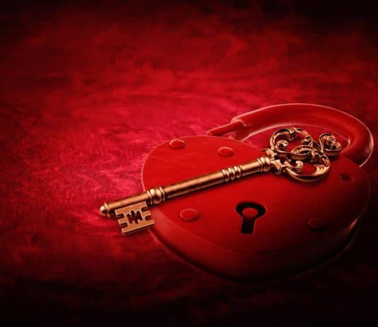herz-sperre, schlüssel, valentinstag