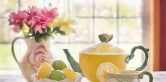 Tee Zitrone Getränke Limonade Stillleben Teekanne