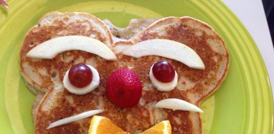 Pfannkuchen Gesicht Frühstück Brunch Lebensmittel