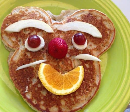 Pfannkuchen Gesicht Frühstück Brunch Lebensmittel