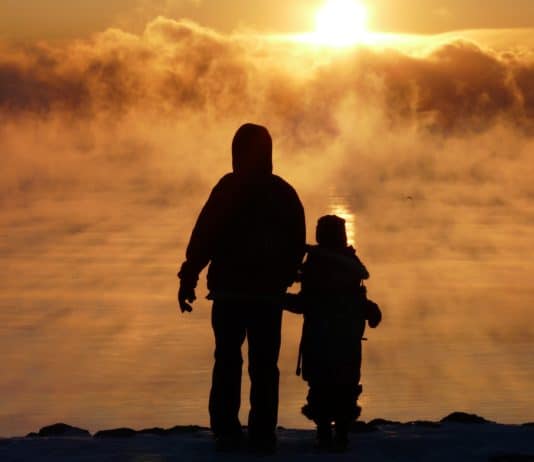 umgangsrecht, vater, sohn, sonnenaufgang