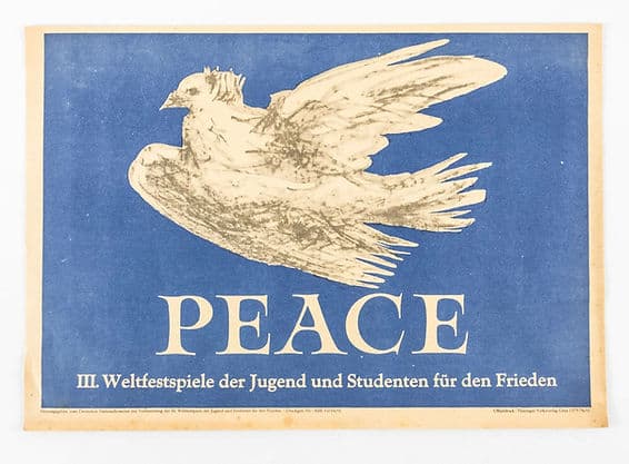Picassos Friedenstaube auf einem Plakat für die Weltfestspiele 1951